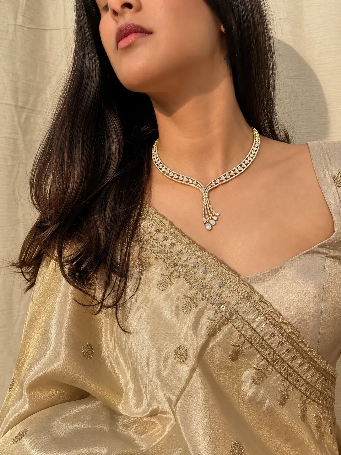 Radiant Geometric Drop Necklace
