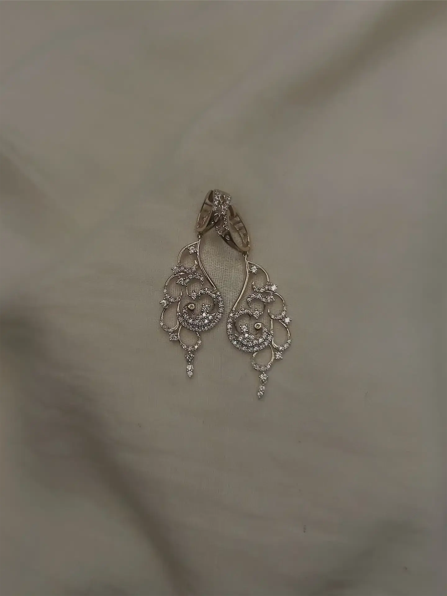 Filigree Pavé Drop Earrings