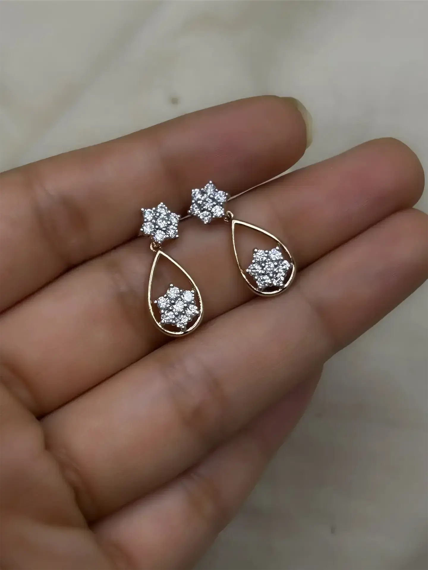 Celestial Teardrop Floral Earrings