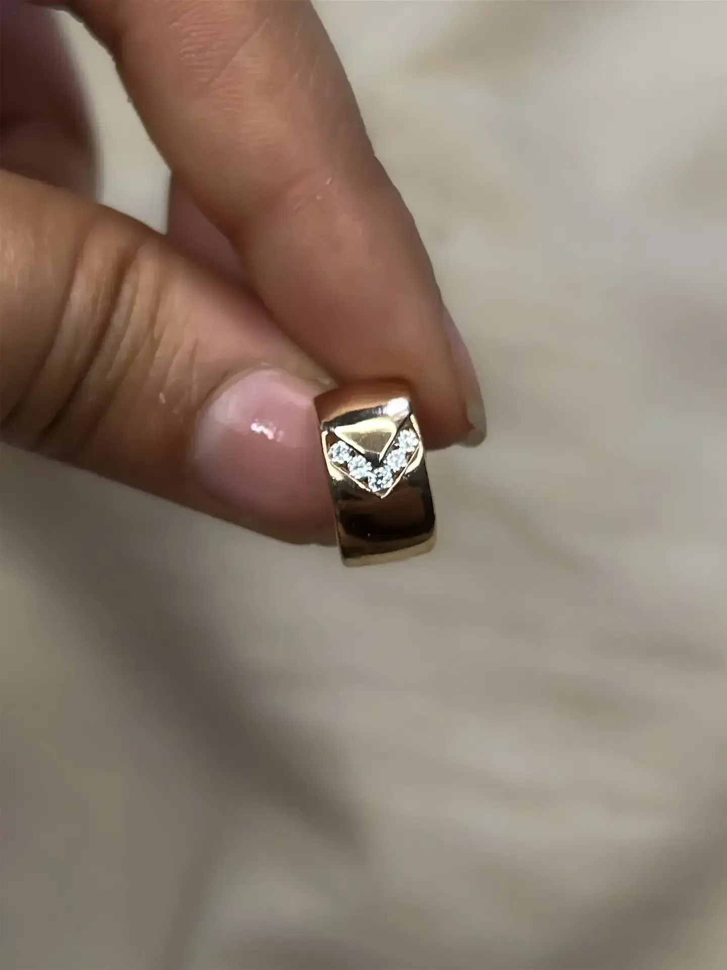 Geometric Pavé Gold Band