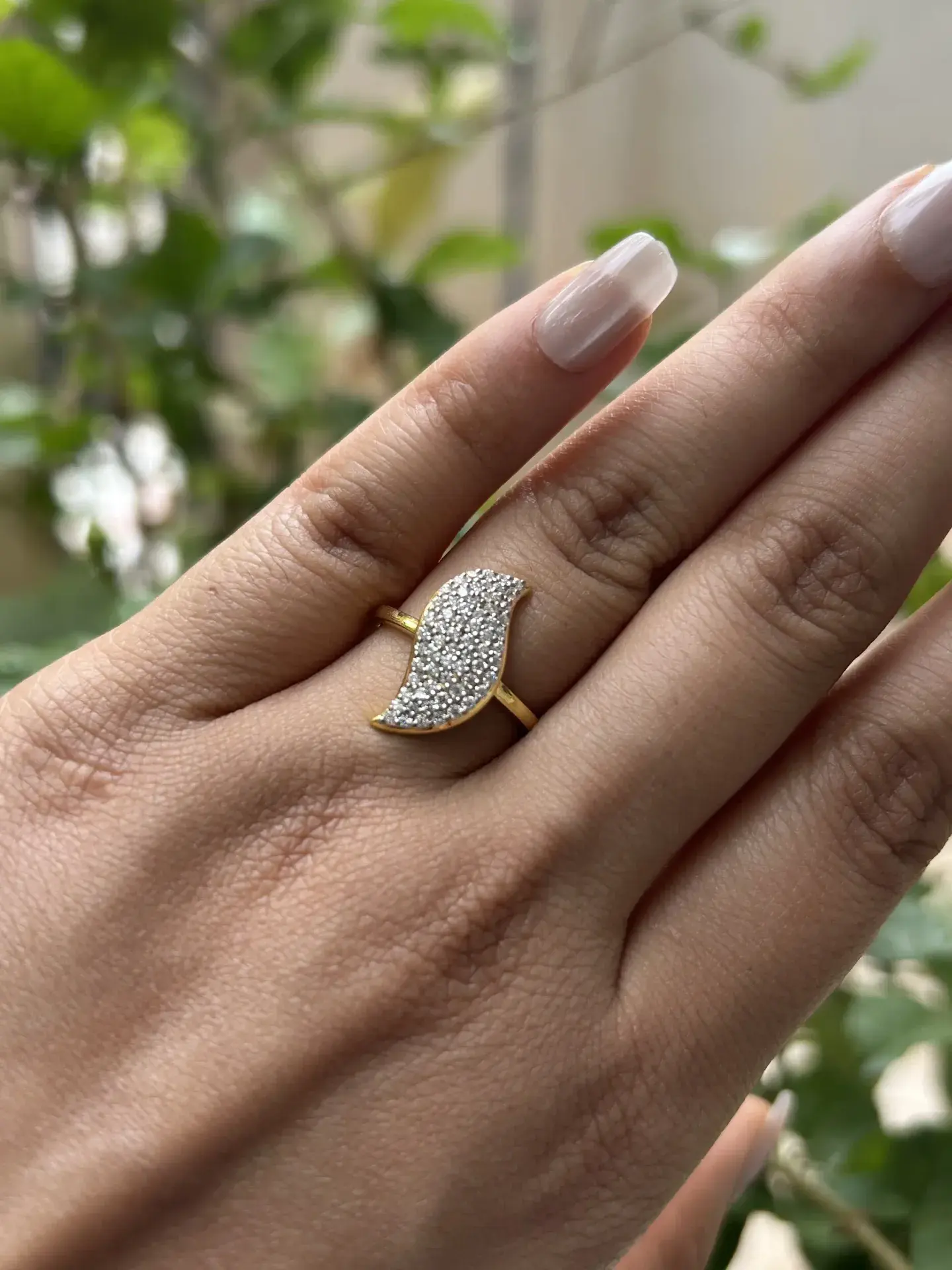 Celestial Crescent Pavé Ring