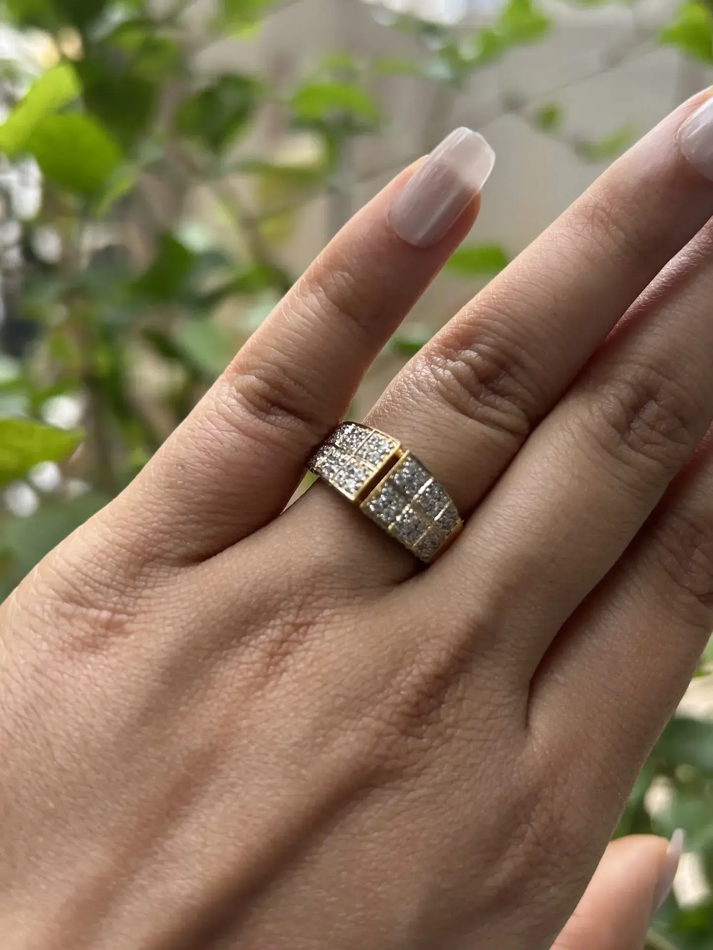 Geometric Pavé Split Band