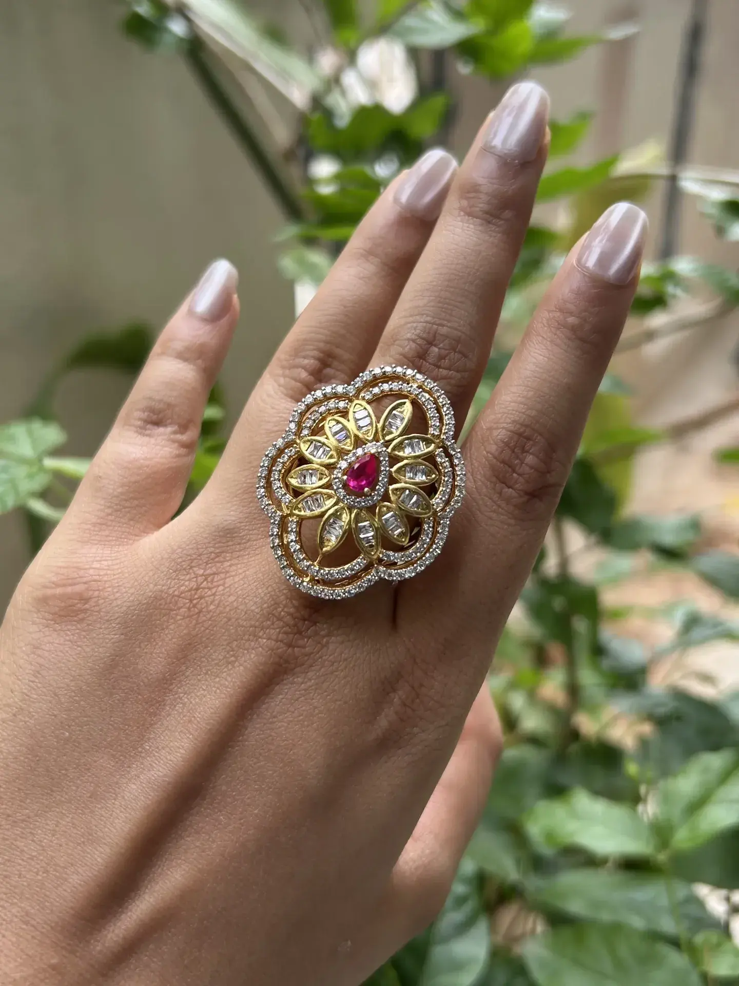 Floral Ruby Bloom Ring