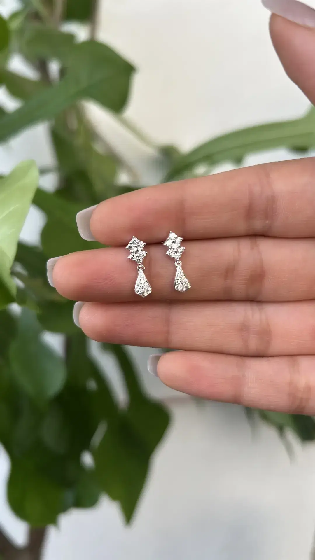 Celestial Teardrop Pavé Earrings