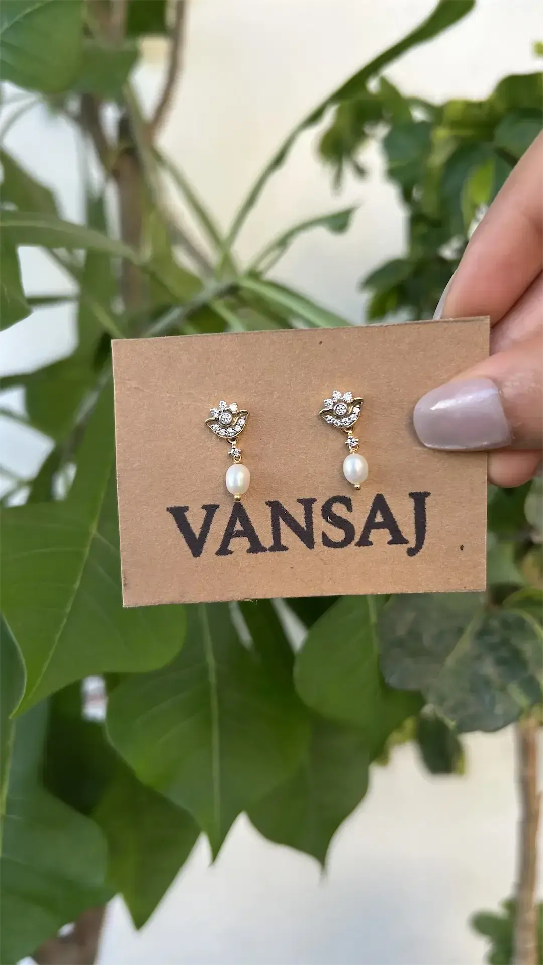 Lotus Pearl Drop Earrings