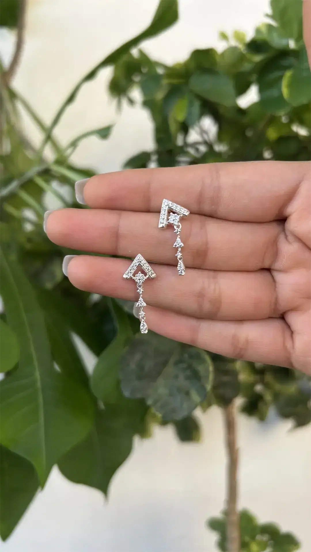 Geometric Chevron Drop Earrings