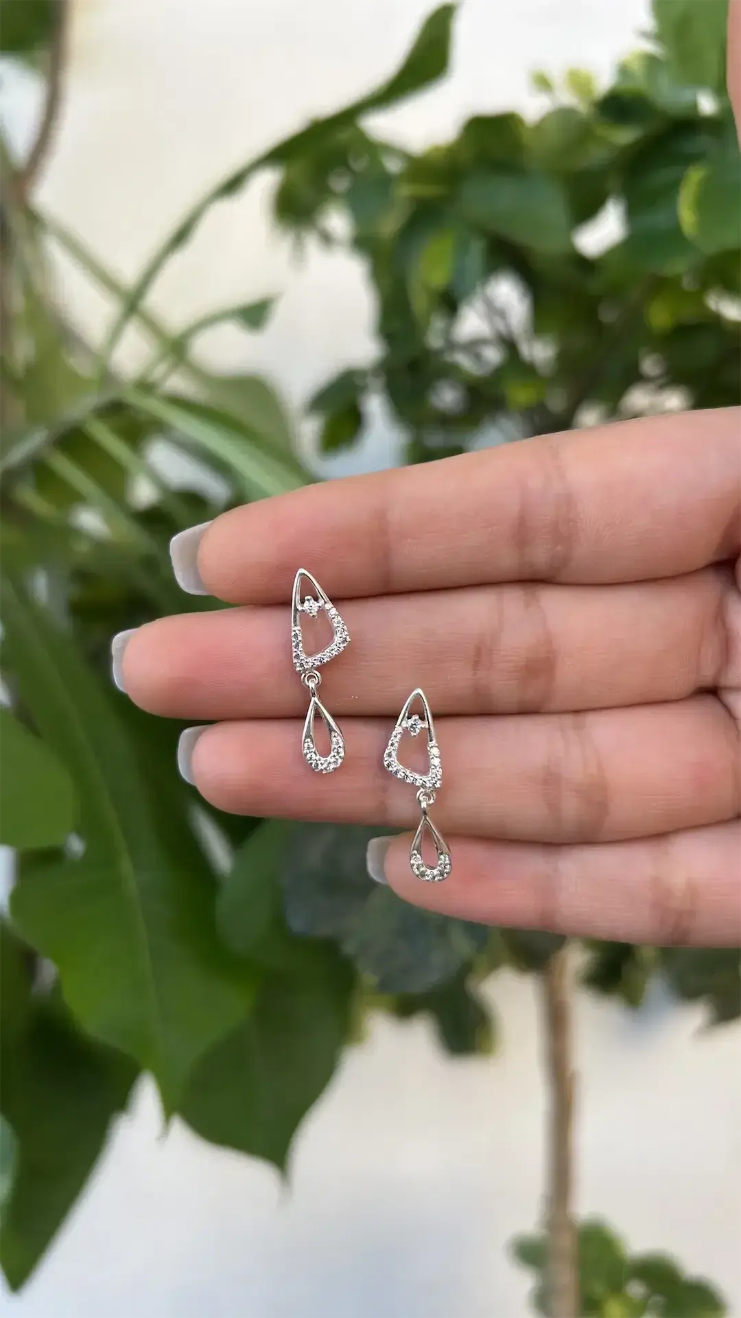 Celestial Teardrop Pavé Earrings
