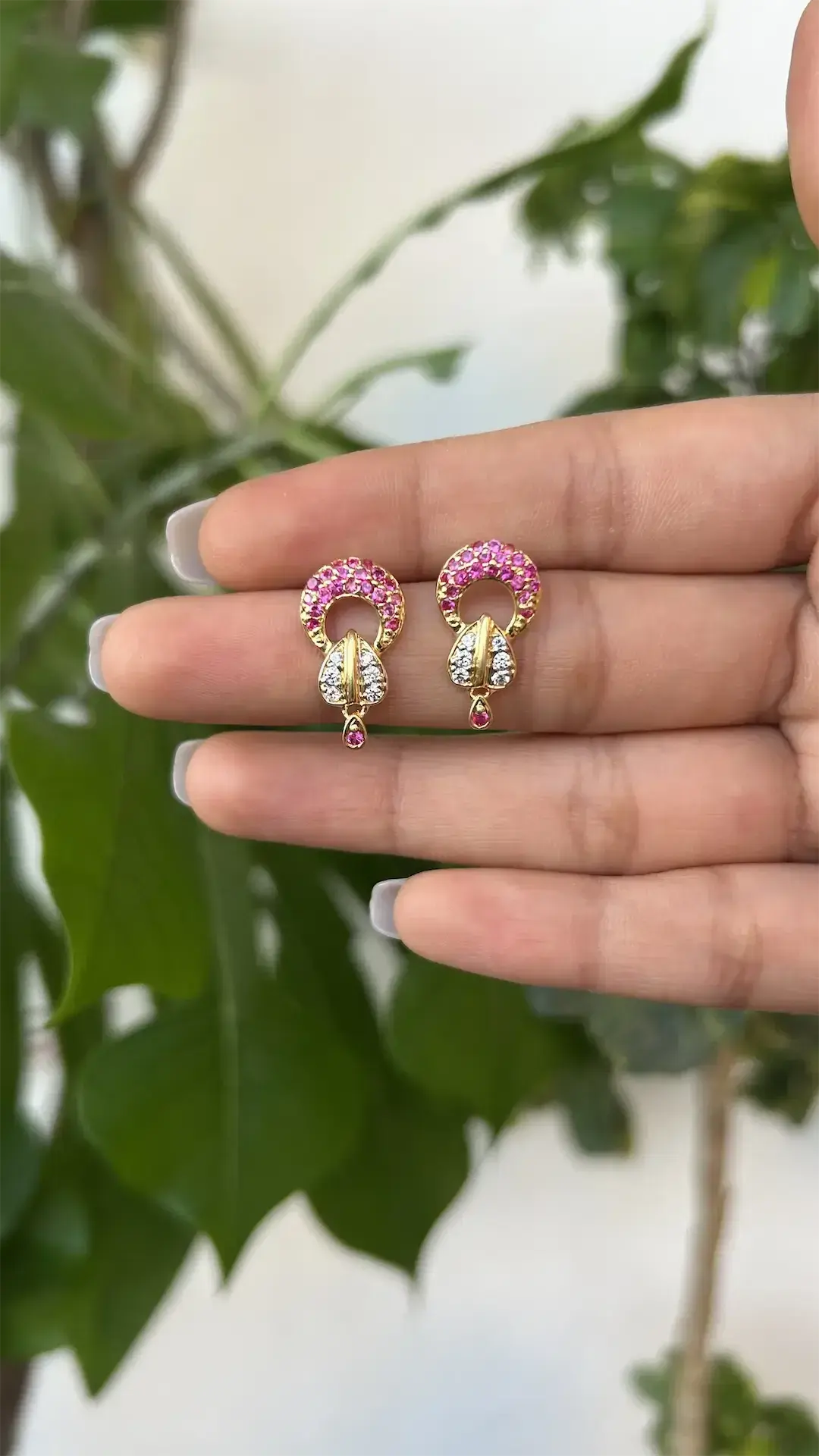 Celestial Bloom Ruby Studs