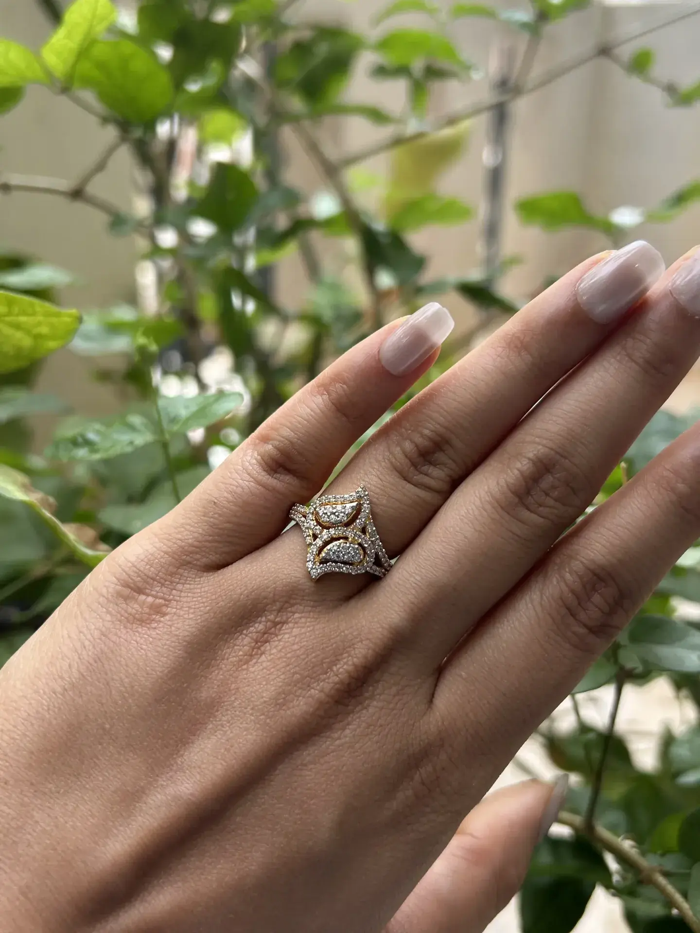 Celestial Geometric Pavé Ring