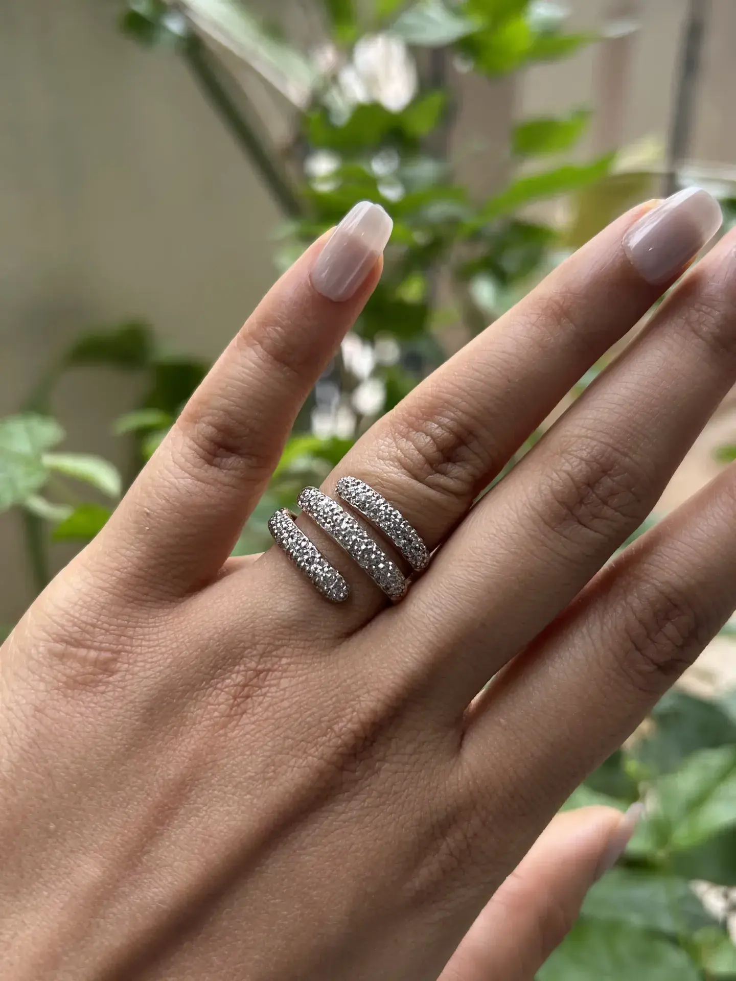 Spiral Pavé Statement Ring
